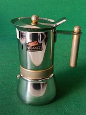 CAFFETTIERA VINTAGE VESPRESS ORO 4/2 TAZZE VEV VIGANÒ ACCIAIO INOX 18/10. CY24