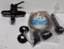 GRUPPO VASCA CON DOCCIA FLESSIBILE 1,50CM "MPB" SERIE BONOMIX. COLORE NERO-ORO