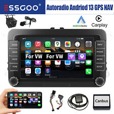 Autoradio 2DIN Android 14 Carplay GPS RDS MIC Camera Per VW GOLF 5 6 Polo Touran