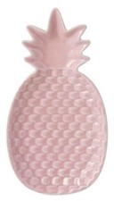 Piatto da Portata Ananas Porcellana Antipastiera Svuotatasche Rosa 23 x 13 cm