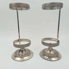 PORTA LAMPADA APPLIQUE per Swarovski IN METALLO ARGENTATO VINTAGE ANTIQUE coppia