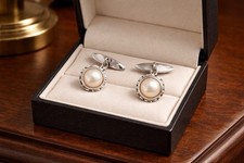 Set gemelli vintage perla - set,