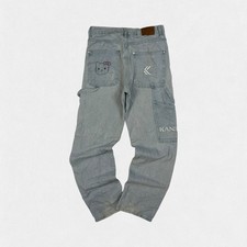 Jeans vintage Karl Kani baggy fit gamba larga falegname denim blu chiaro W32 x L31