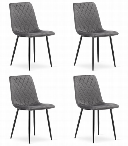 Sedia torino velluto grigio - velluto,