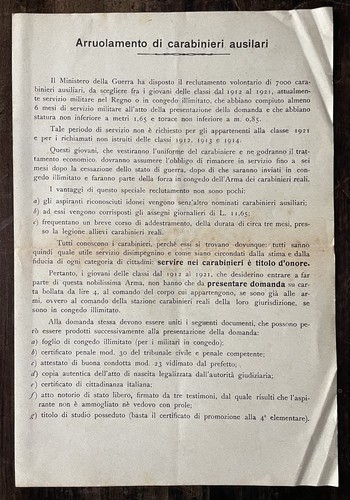 Arruolamento carabinieri - di,