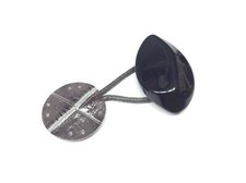 GREY LEATHER WIRE BUTTONS