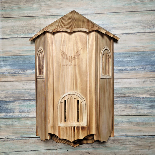 Wooden bat house box chamber - house,