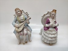 COPPIA STATUINE IN PORCELLANA NOBILTA DEL 700