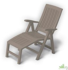 POLTRONA SDRAIO 5 POSIZIONI RESINA TORTORA 60x103xh105 CM PISCINA RELAX LUCREZIA