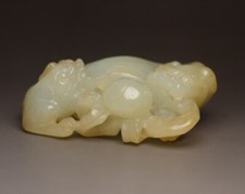 Statua Leone Squisito Intagliato A Mano Giada Hetian Naturale Certificata 27849