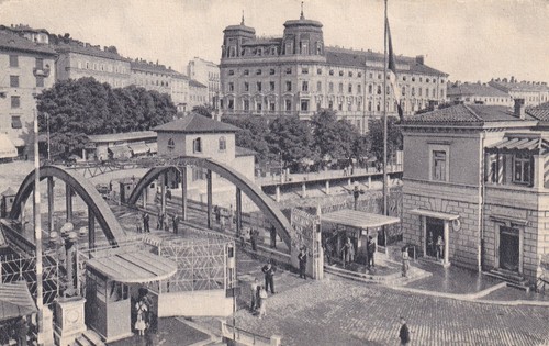 Cartolina fiume ponte - di,