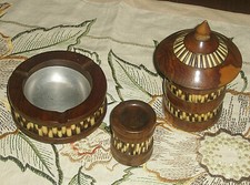 WOODEN SMOKING SET WITH ISRICE