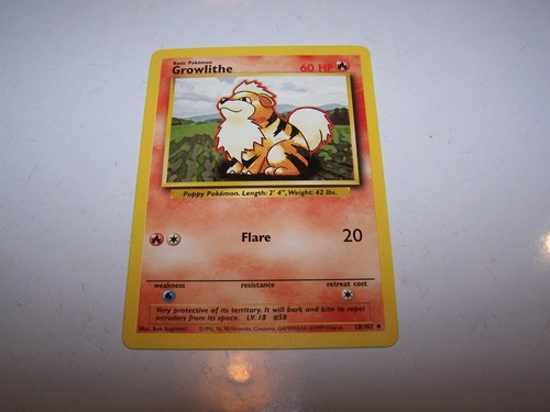 Carta pokemon growlithe 102 - carta,