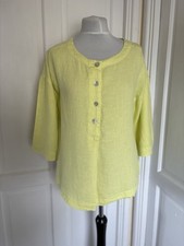 Camicetta estiva donna Sahara 100% lino giallo manica 3/4 taglia S/M
