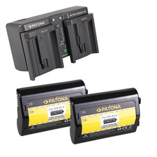 2x Batteria Patona + Caricatore doppio per Nikon D2H,D2Hs,D2X,D2Xs,D3,D300,D300S