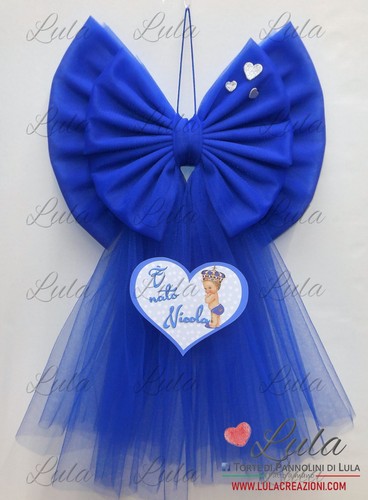 Fiocco nascita tulle - fiocco, in