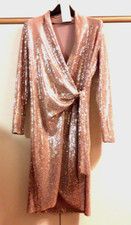 Abito donna cerimonia incrociato elasticizzato - Colore Oro Rosè Taglia unica