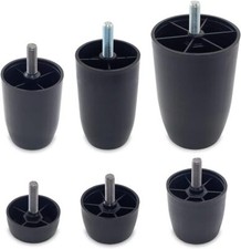 PIEDINI PER MOBILI DIVANI  ARMADIO LETTO VARIE MISURE IN PLASTICA COLORE NERO