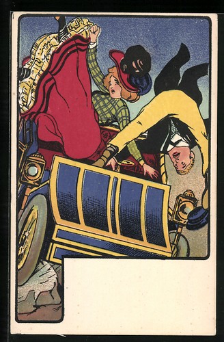 Litografia automobile esce - litografia, l'automobile