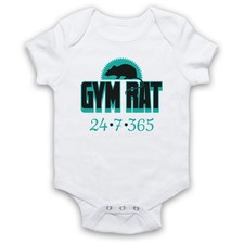 GYM RAT FITNESS BODYBUILDING POWERLIFTING ALLENAMENTO 24/7 BABY GROW BABYGROW REGALO