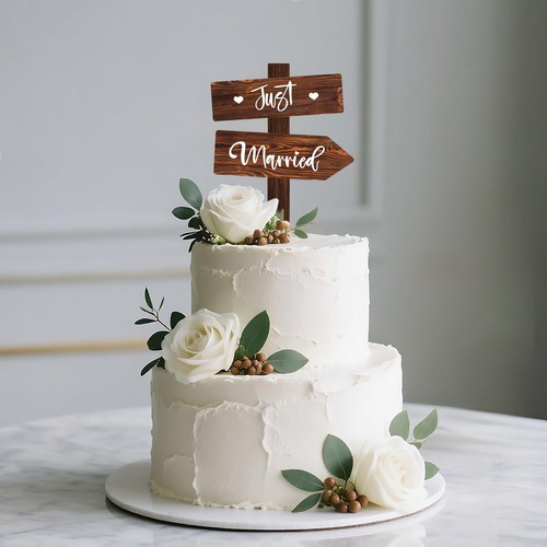 Just married cake topper - cake,