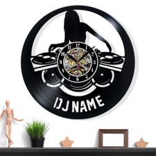 DJ Name Vinyl Wall Clock - Retro Decor - Unique Home Accent - Perfect Gift