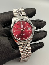 Orologio Meccanico Automatico uomo Datario Red Luxury acciaio bracciale jubilee