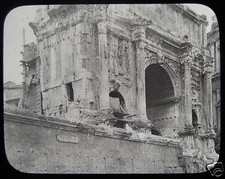 Glass Magic Lantern Slide ROME THE ROSTRA C1890  ITALY ROMA FORUM ROMANS