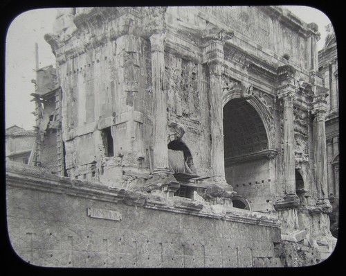 Glass magic lantern slide rome - glass,