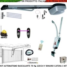 Kit Automazione Basculante Motore 220/24 V 70 Kg Archetto Radioc Foto Faro Anten