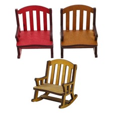  3 pezzi mobili per casa delle bambole accessori miniatura - sedia a dondolo - sedia in legno