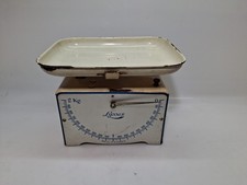 Bilancia da cucina vintage LYSSEX – Svizzera – anni ’30/’40 – metallo bianco