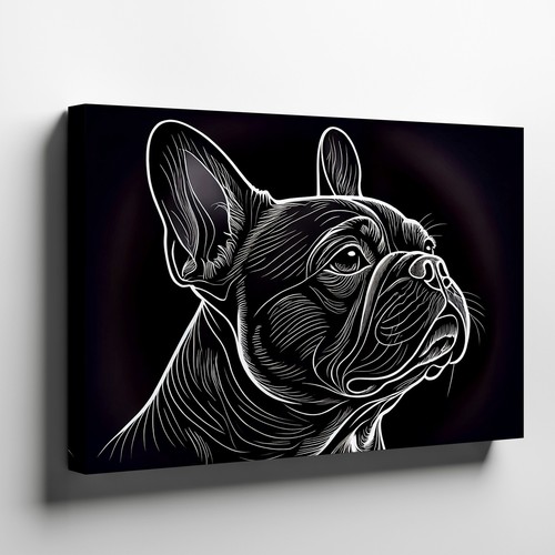 Stampa tela bulldog - stampa, su