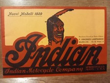 INDIAN MOTOCYCLE  brochure originale 1929 LANFRANCHI MILANO  ITALIA E COLONIE