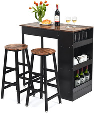 Set di Tavolo e 2 Sgabelli da