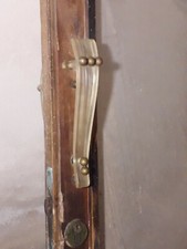 lotto 2 pezzi Vintage MANIGLIA IN PLASTICA E OTTONE PER PORTA PORTONCINO ANNI 60