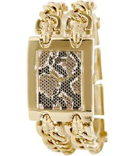 New-Guess 2 Filamenti Color Oro S/Acciaio Catena Maglie + Leopardo Dial Orologio