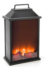 LANTERNA Lampada LED FINTO CAMINO da Tavolo Effetto Fuoco FIAMMA LUMETTO 47*21cm