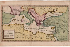 Antica mappa colorata a mano