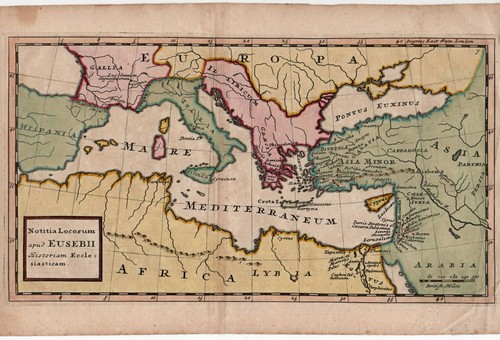 Antica mappa colorata - , mano