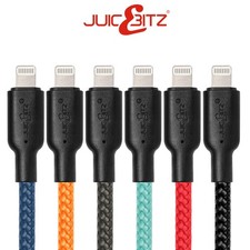 JuicEBitz® Cavo Caricatore Rapido Intrecciato per Apple iPhone 14 13 12 11 X 8 iPad iPod