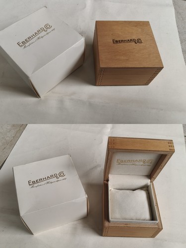 90s eberhard wooden watch box - 90s,