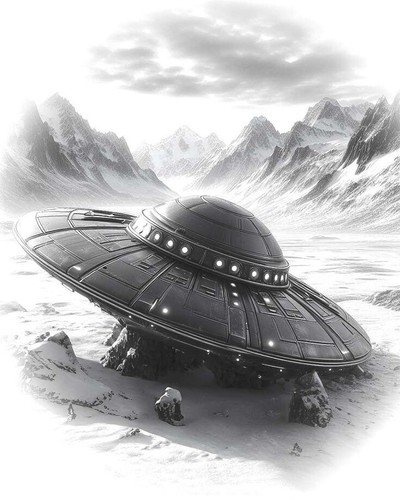 Plaque métal ovni ufo - plaque,