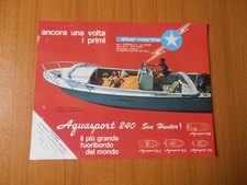 AQUASPORT 240 SEA HUNTER 1 FUORIBORDO BARCA ITALIANA VINTAGE 1973 PUBBLICITA