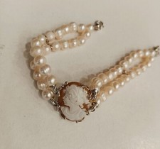 Bracciale Cammeo originale argento Perle scaramazze