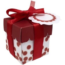 20 pz light pois rosso bordeaux portaconfetti scatole cartone pieghevole con bol