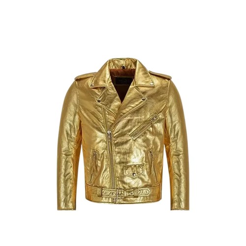 Giacca uomo pelle oro - pelle,