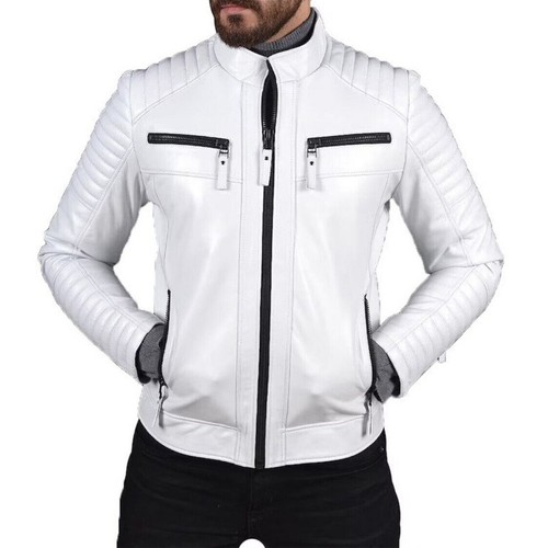 Giacca biker slim fit pelle - giacca,