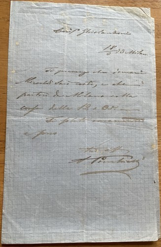 Lettera autografa cantante