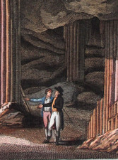 1790, Schmuzer, J.X. Scozia vicino al Castello di Slains grotte Stalattiti Geologia X3K